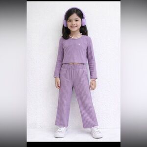 365 Kids Garanimals Purple Ribbed Two Piece Set Girls